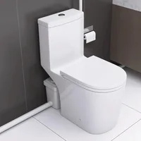 Macerating Toilet System with 600W Pump for Basement,With 3 Water Inlet, Powerful Upflush One Piece Toilet 1