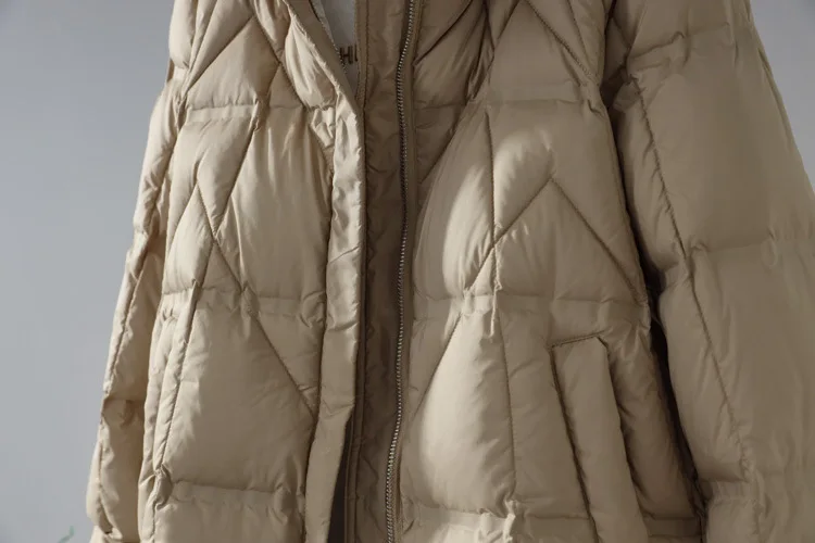 Women's Loose Hooded Down Jacket Ultra Light Portable White Duck Down Winter Coats Fashion Casual Warm Outerwear пуховик JK-249