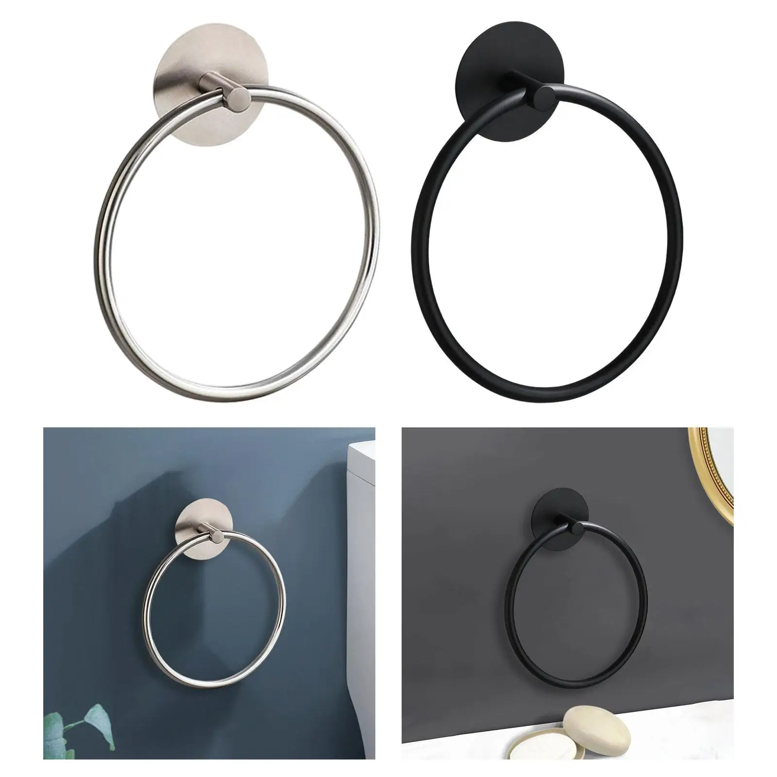 Modern Bathroom Towel Rack Hand Towel Rack Wall Mount Round Hanger