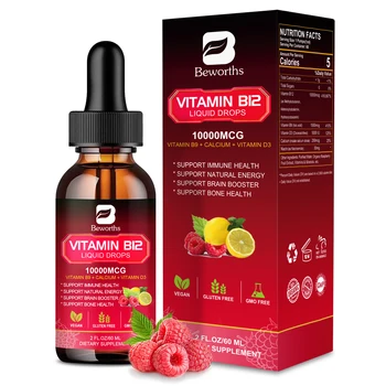 BEWORTHS Vitamin B12 Drops Energy Supplements Support Immune Health Protecting Cardiovascular Health Promote Digestion 1