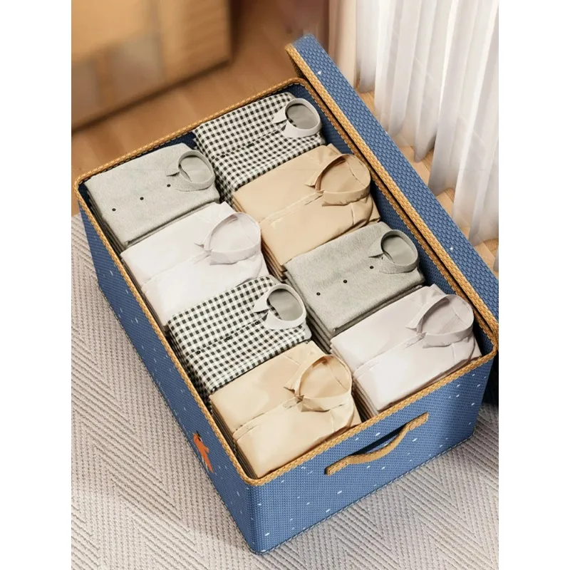 

Clothes Storage Box Foldable Clothes Organizer Storage Box with Lid Quilt Clothing Large-Capacity Wardrobe Home Organizer Box