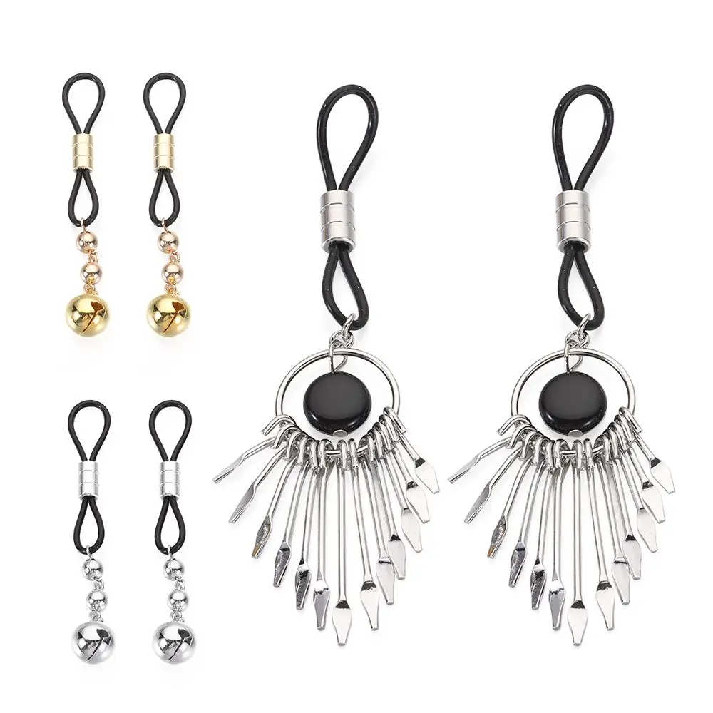 Metal Nipple Jewelry Nipple Clamps Women Metal Fake Nipple Piercing Accessories Rings Faux Pendant Dangle Jewelry