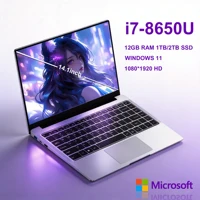 Ordinateur portable 14,1 pouces, processeur Intel Core i7 9850H/8650U, carte graphique, 12 Go de RAM, SSD 2 To, ordinateur portable de bureau, PC Windows 11 1