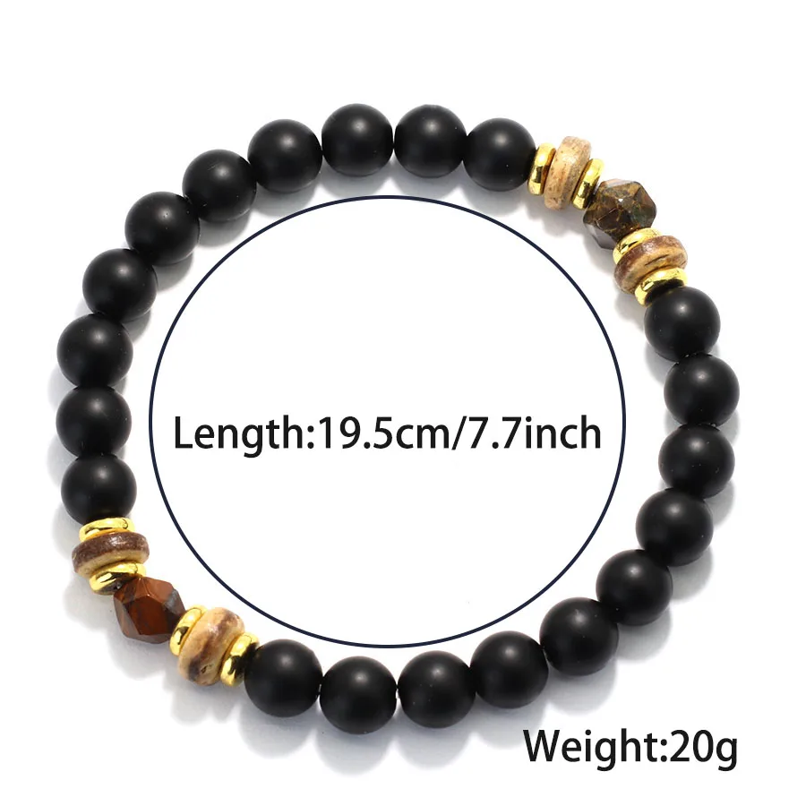 Men Natural Stone Handcrafted Tiger Eyes Beads Bracelet