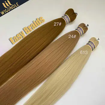 Wigundle Hair Extensions for Women Box Twist Braids Easy Crochet Hair EZ Pre stretched Braiding Hair Flame Retardant Synthetic 1