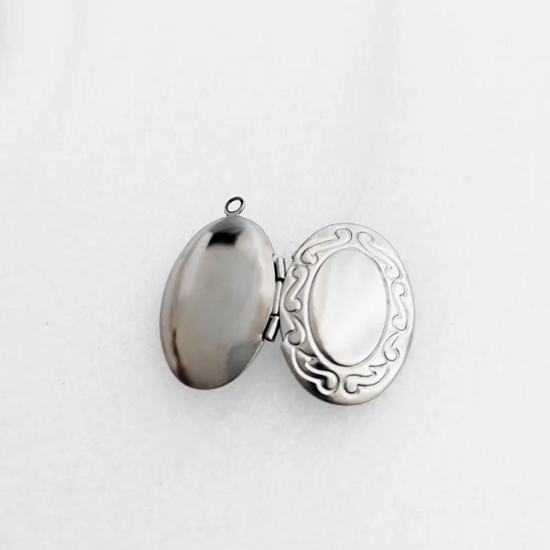 Wholesale 20pc/lot DIY New Oval Ruyi Stainless Steel Color Charms Locket Pendant Jewelry Making Family Memories Festival Gift 3