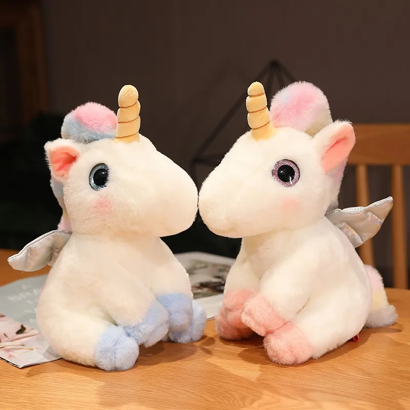 25cm Lovely Colorful Unicorn Plush Toys Stuffed Kawaii Soft Horse Peluche Appease Dolls For Baby Girls Birthday Christmas Gift