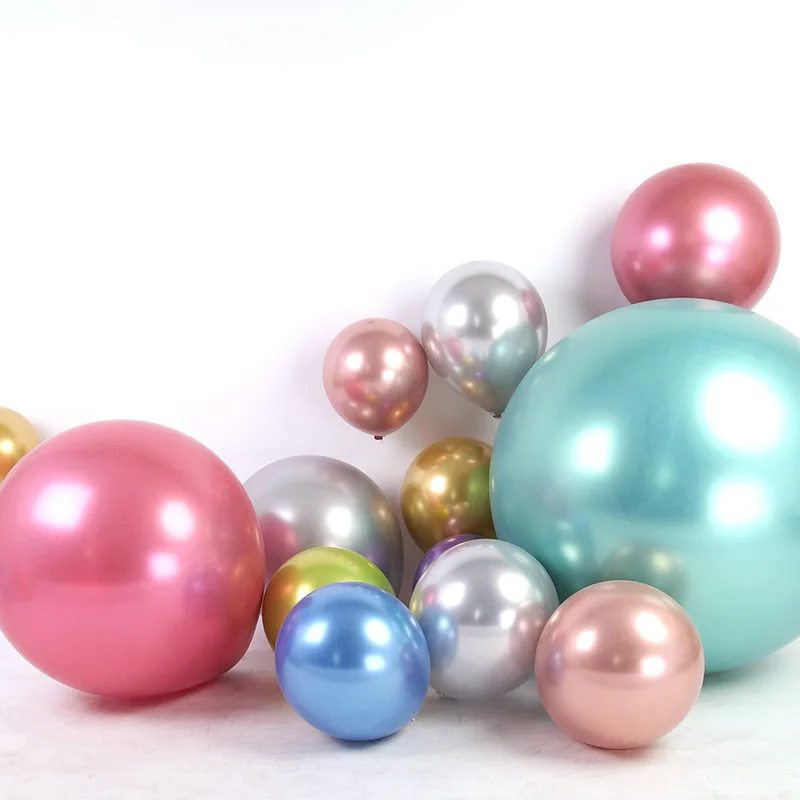 

20pcs 5/10/12inch Glossy Metal Pearl Latex Balloons Thick Chrome Metallic Colors helium Air Balls Birthday Party Decor Christmas