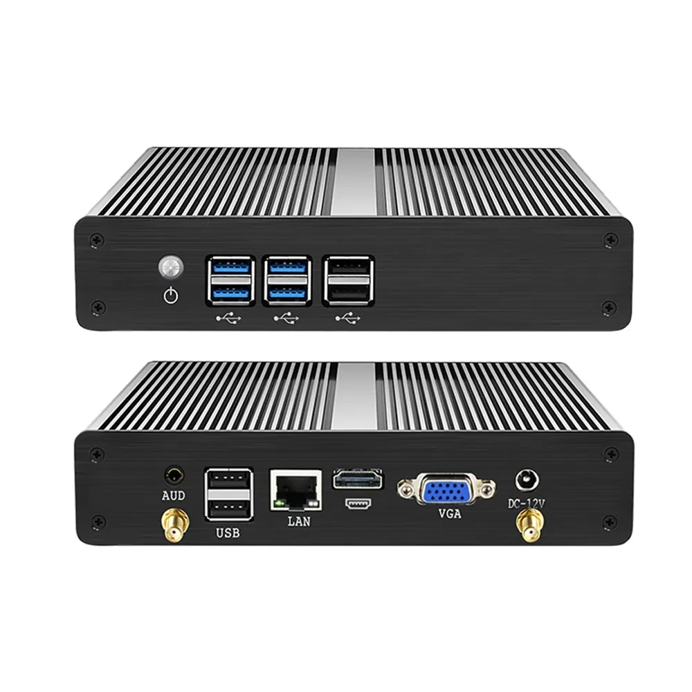 Fanless Mini PC Core i5-4200U i3 5005U Celeron 2955U 8USB Computer Windows 10 Pro Minipc WIFI HD HTPC Office Mini Desktop