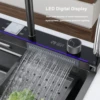 29.5 Inch Digital Display Embossed Nano Black Raindance Waterfall Sink with Pressurized Cup Washer and Waterfalls Smart Digital 2