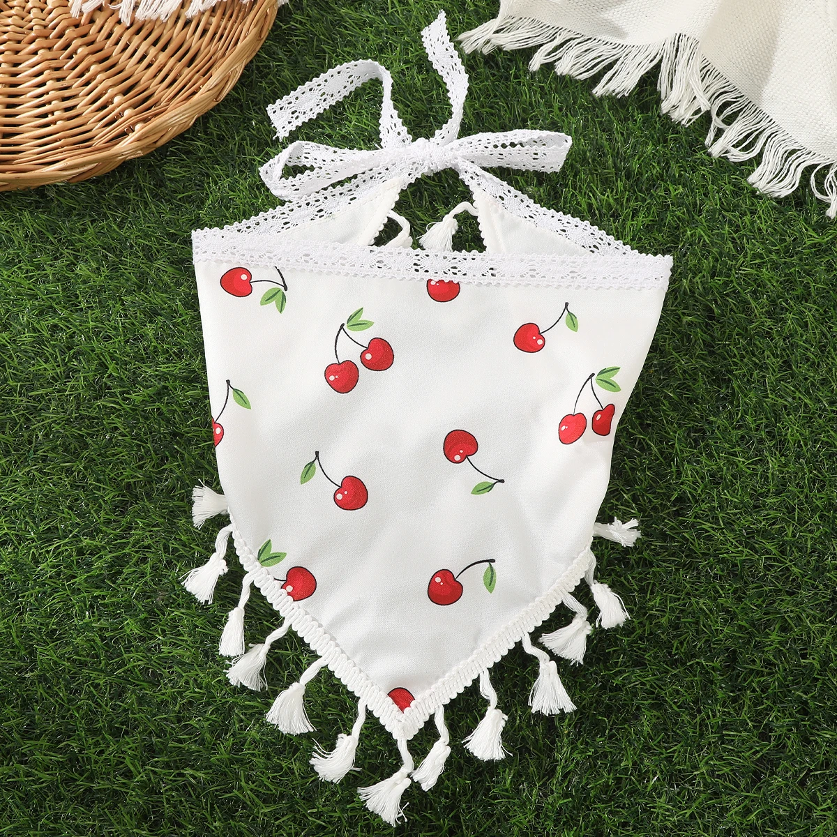 Floral Triangle Scarf Headabnds White Travel Wedding Hair Band Ladies Retro Beach Photo Headwear Headwarps Hair Accessories