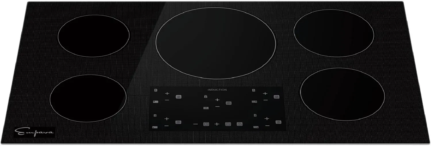 36” Electric Stove Induction Cooktop with 5 Power Boost Burners Smooth Surface Vitro Ceramic Glass in Black 36 Inch 2