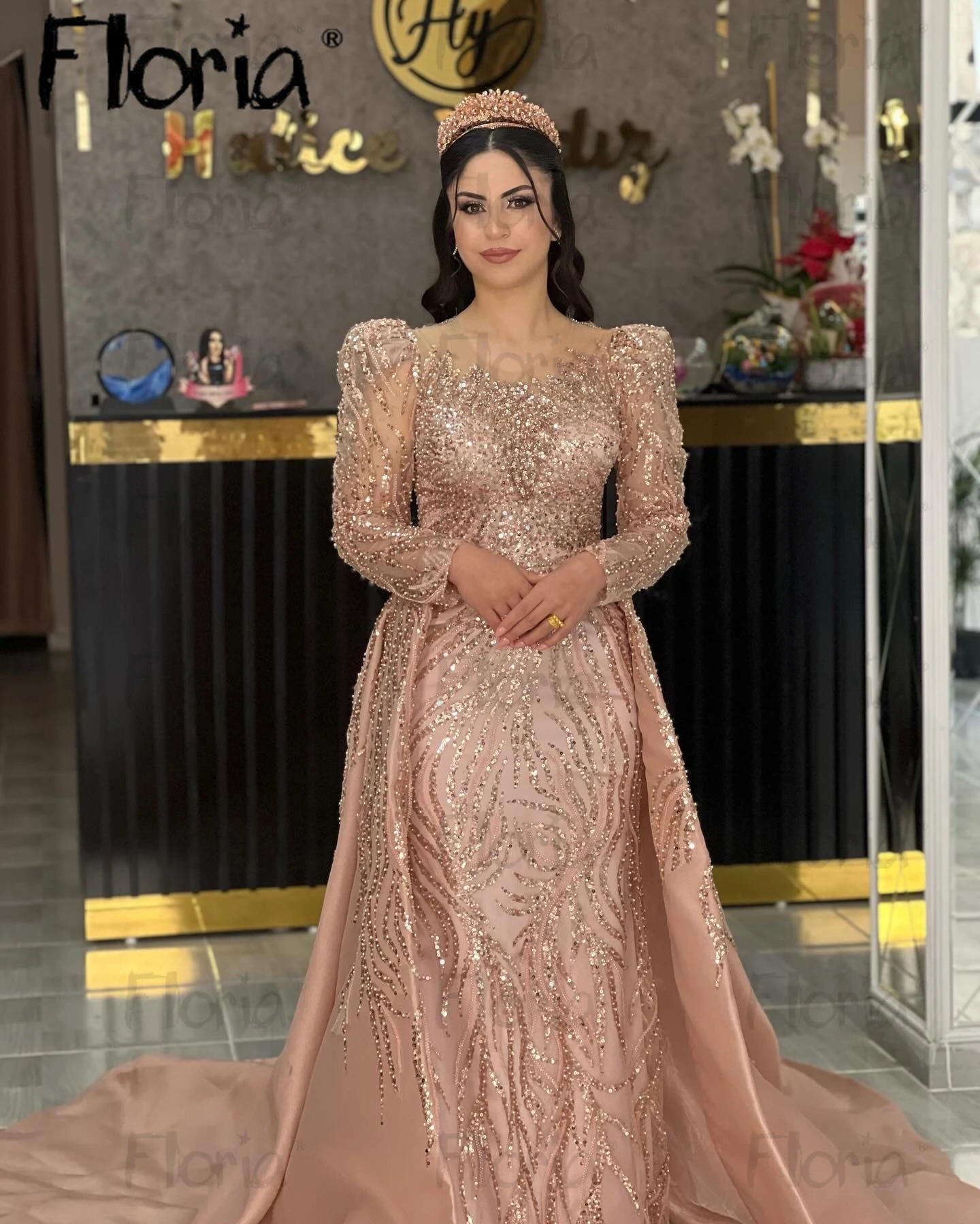 white christmas dresses Long Sleeves Short Champagne Lace Prom Dresses, Short Champagne Lace F