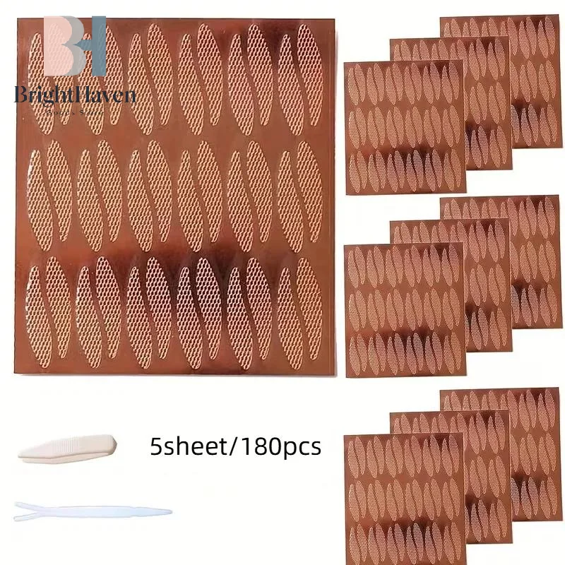 레이스 메쉬 눈물방울 모양 눈꺼풀 테이프형 투명 이중 눈꺼풀 섀도우 테이프 스티커 뷰티 메이크업 눈꺼풀 도구 180개