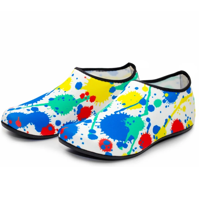 Men Beach Aqua Socks Women Kid Swimming Water Sport Barefoot Sneaker Gym Yoga Fitness Dance Swim Surfing Diving Snorkeling Shoes Colorful Graffiti