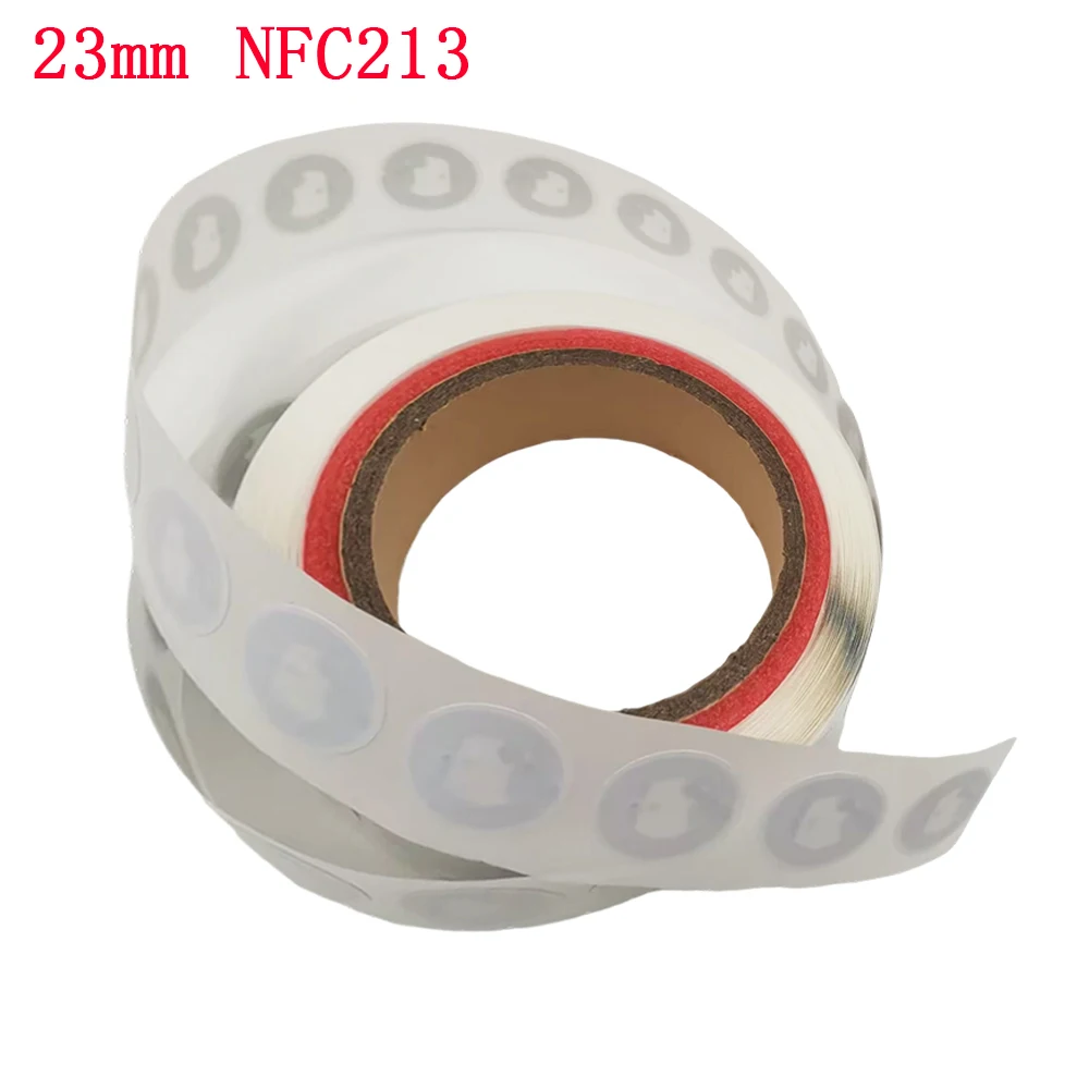 100pcs 23mm NFC Tags 213 144Bytes for Phone Universal Label RFID NFC213 Tags Stickers Protocol ISO14443A 13.56MHz Dropshipping 6pcs lot 30mm nfc stickers protocol iso14443a 13 56mhz nfc 213 universal label rfid tags and all nfc phones