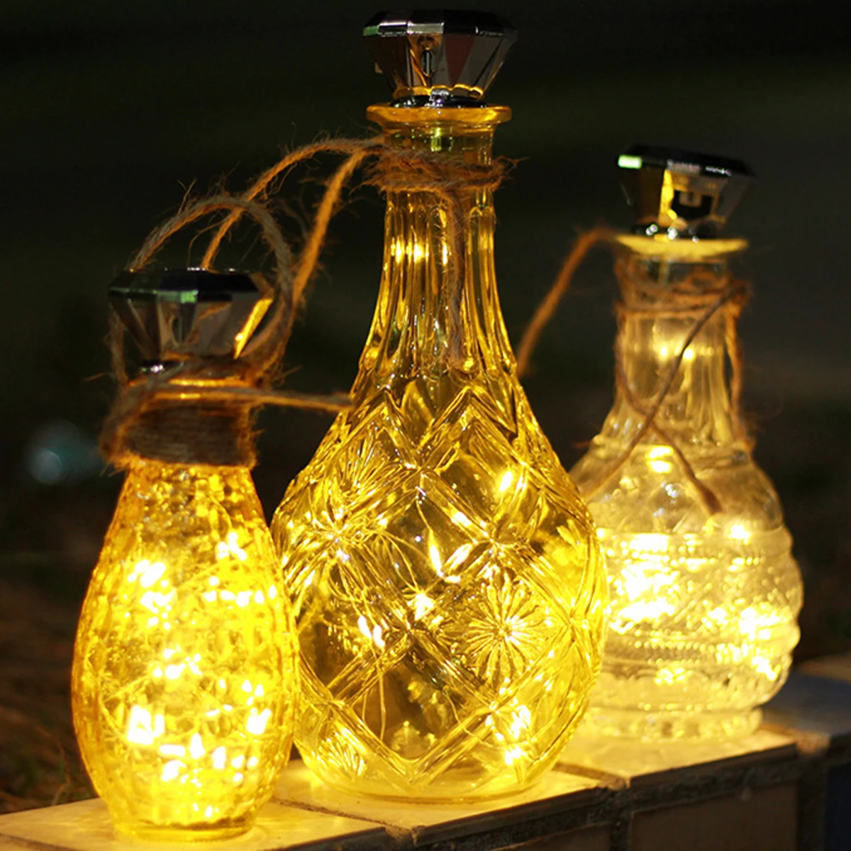 Solar Wine Bottle Light 2M 20 LED Copper Wire Fairy String Lights IP65 Waterproof Cork Light Auto On/Off Christmas Party Decor 5