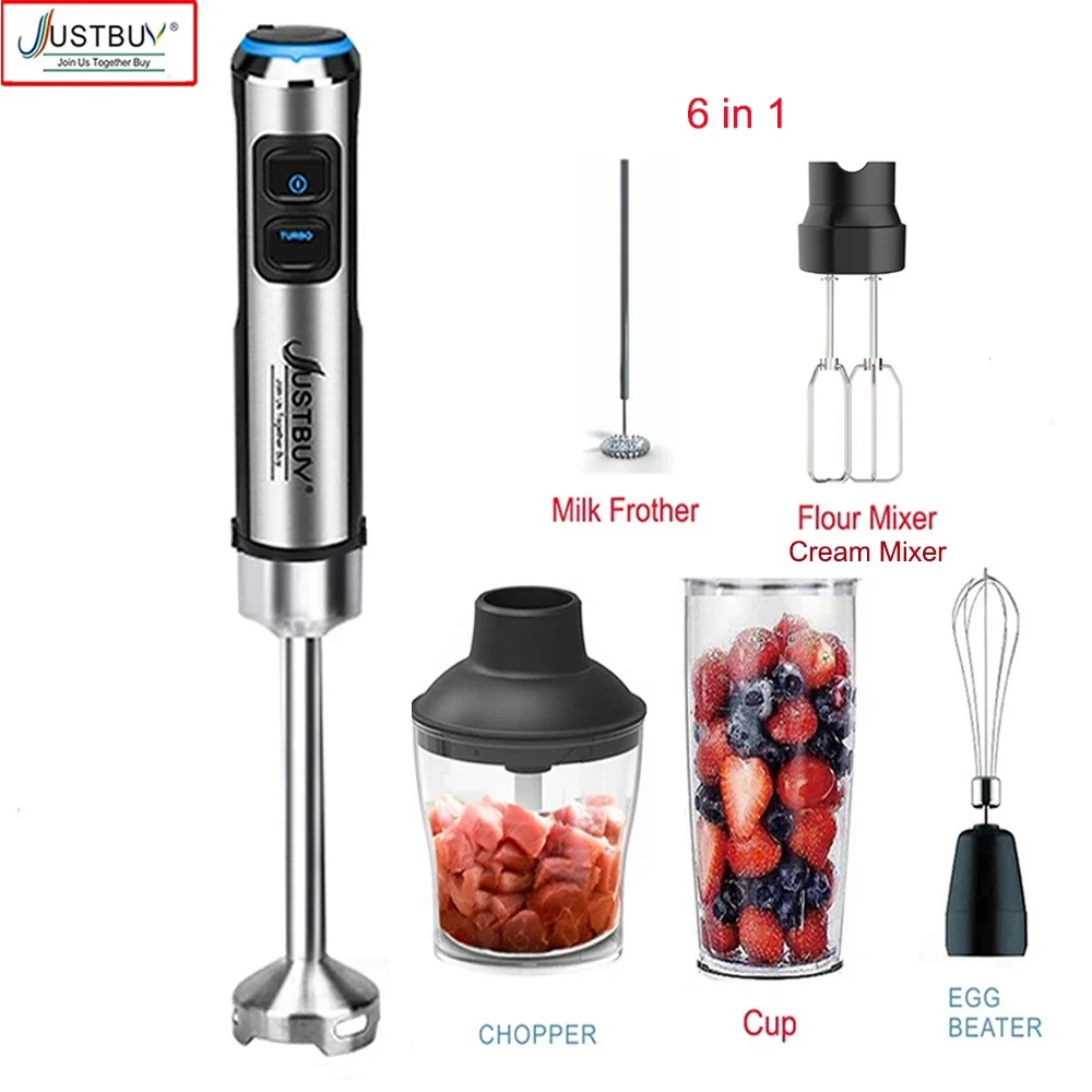 Led Light Baby Food Processor 1500W 4 in 1 Electric Stick Hand Commercial Blender Egg Whisk Mixer Juicer Meat Grinder