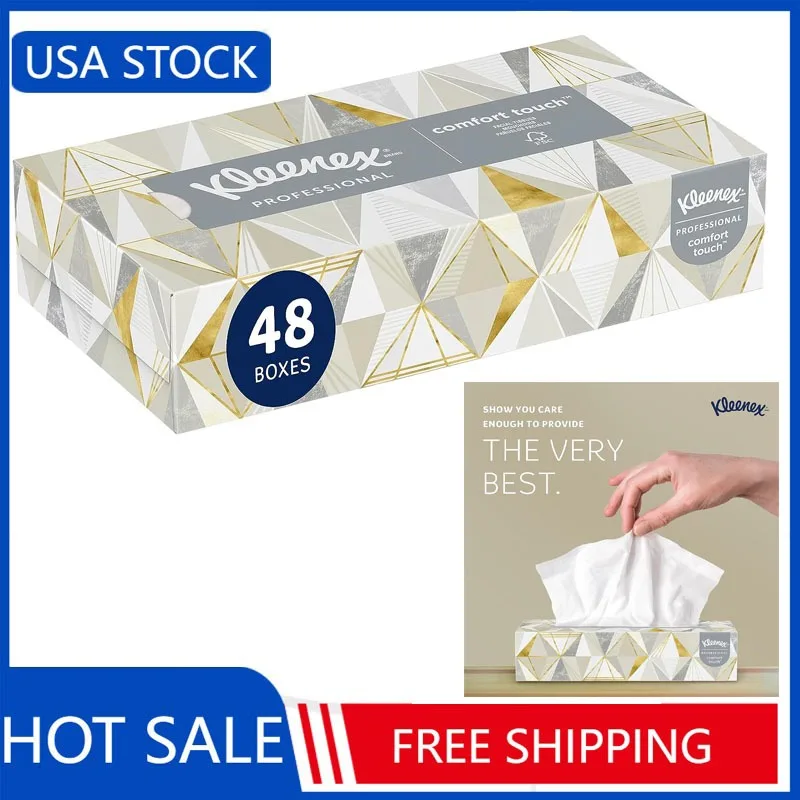 Professional Facial Tissue for Business, Flat 12 Boxes