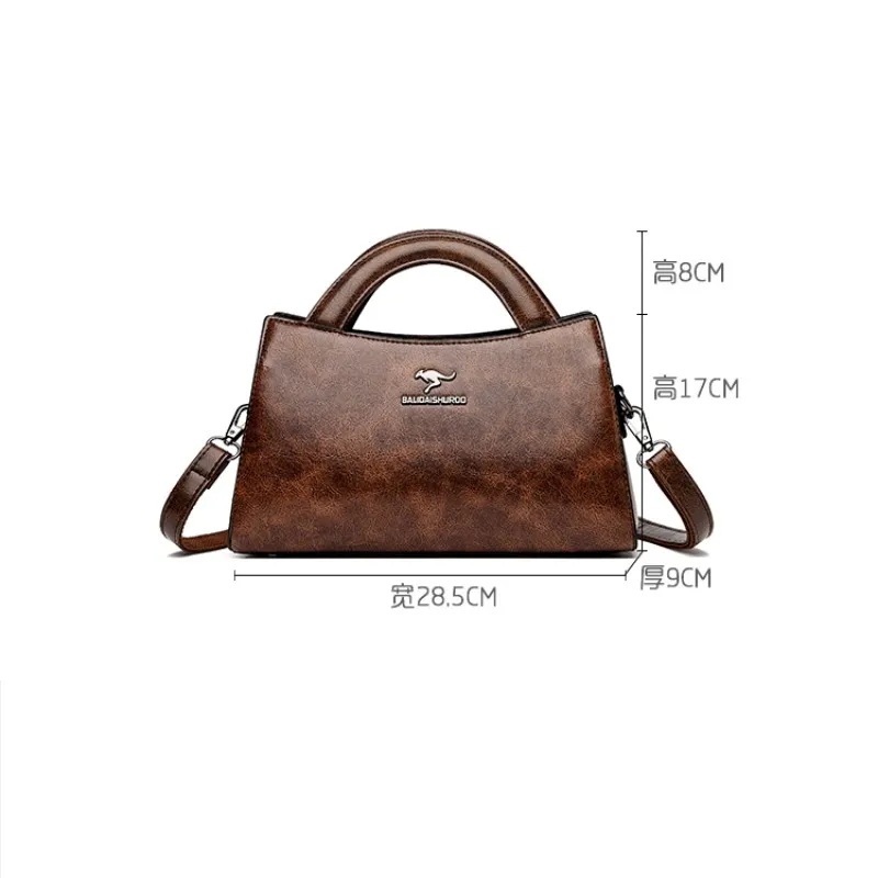 High Quality Leather Women's Handbag Luxury Designer Women's One Shoulder Crossbody Bag 2023 High Capacity Trendy Handbag