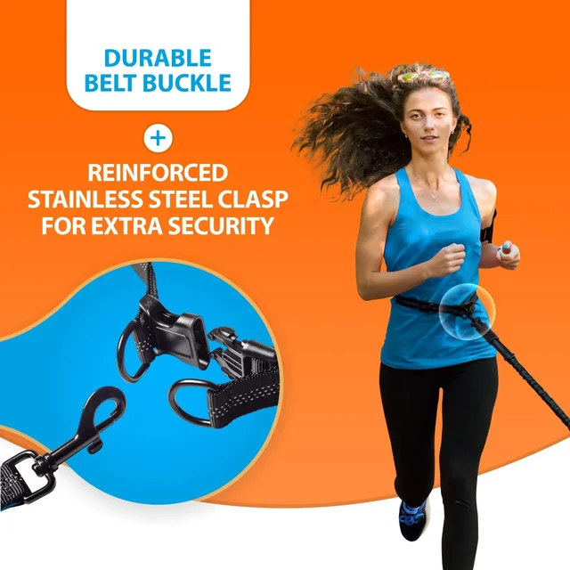 Two dog leashes with thickened handles, reflective strips for outdoor sports, suitable for medium to large dogs, dual-head leash 2