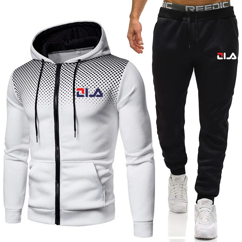 

Men's Sportswear Two Piece Set Warm Jackets and Pants Zipper Coats Tracksuits Men Outdoor Sports Hoodies Jogging Brand Suits
