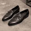 Genuine Leather Men Loafers Handmade Square Toe Butterfly-knot  Solid Handmade  Zapatos De Vestir Hombre 3