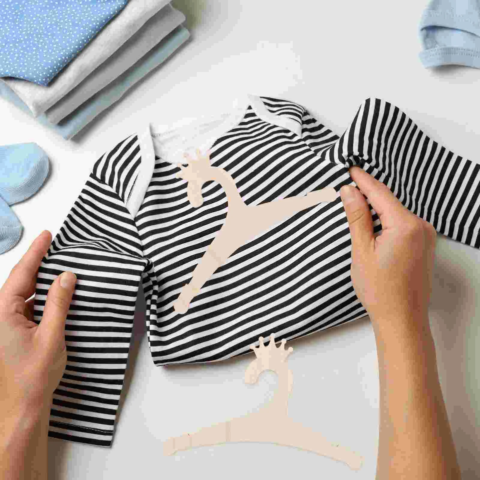 5 PCS Wooden Children's Clothes Hanger Kids Coat Hangers Childrens Organizer Baby for Closet