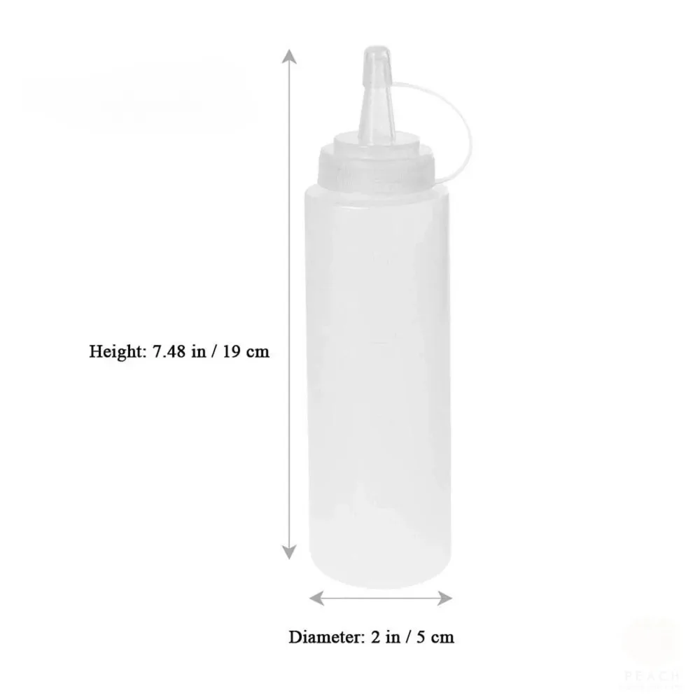 Condiment Squeeze Bottle 6pcs Hot Sauces Olive Oil Ketchup Mustard Dispensers 230 Ml