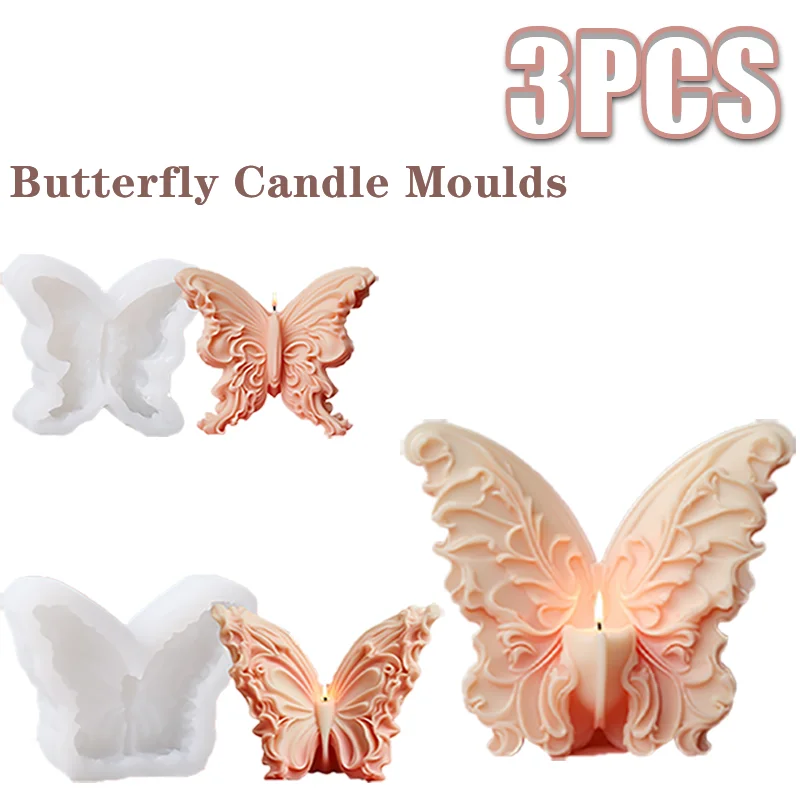 3D Butterfly Candle Molds Resin Molds Butterfly Epoxy Silicone Home Room Decoration