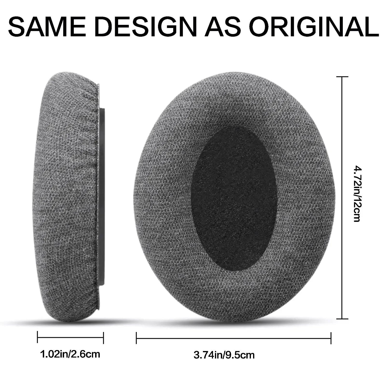 Replacement Upgraded Velour Fabric comfort earpads Suitable for Sennheiser HD650/HD600/HD660S/HD545/HD525/HD535 Headphones