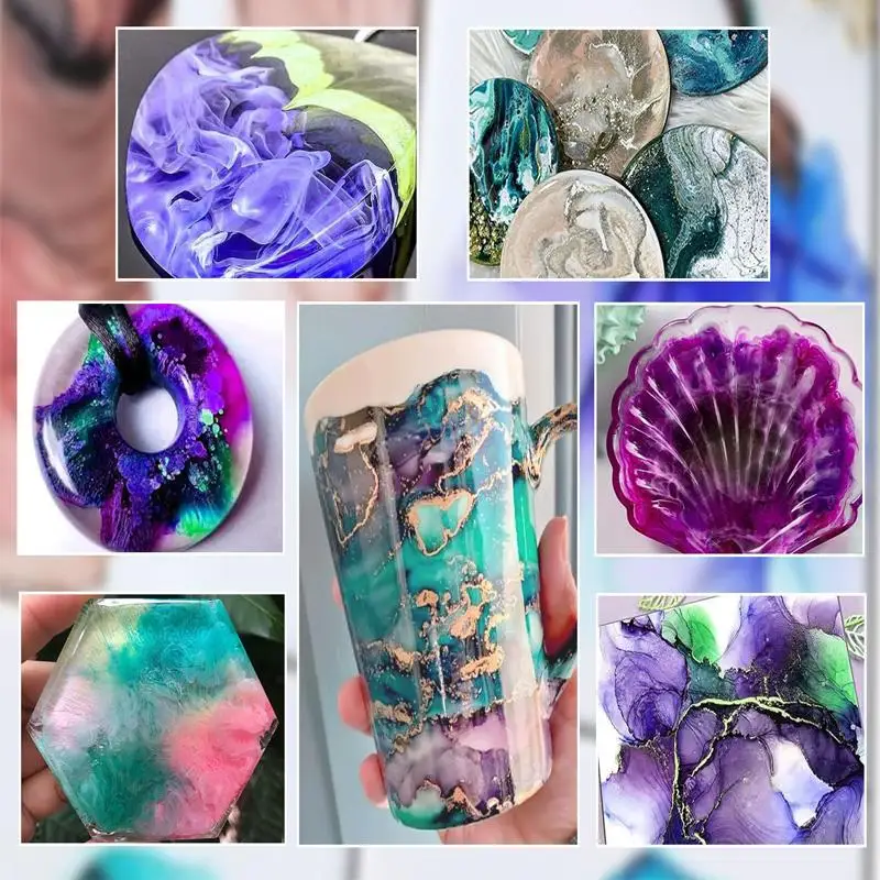 28 Colors 10ml Epoxy Resin Pigment Diffusion Coloring Pigment Halo Liquid Dye For DIY Epoxy Resin Mold Jewelry Handmade Making