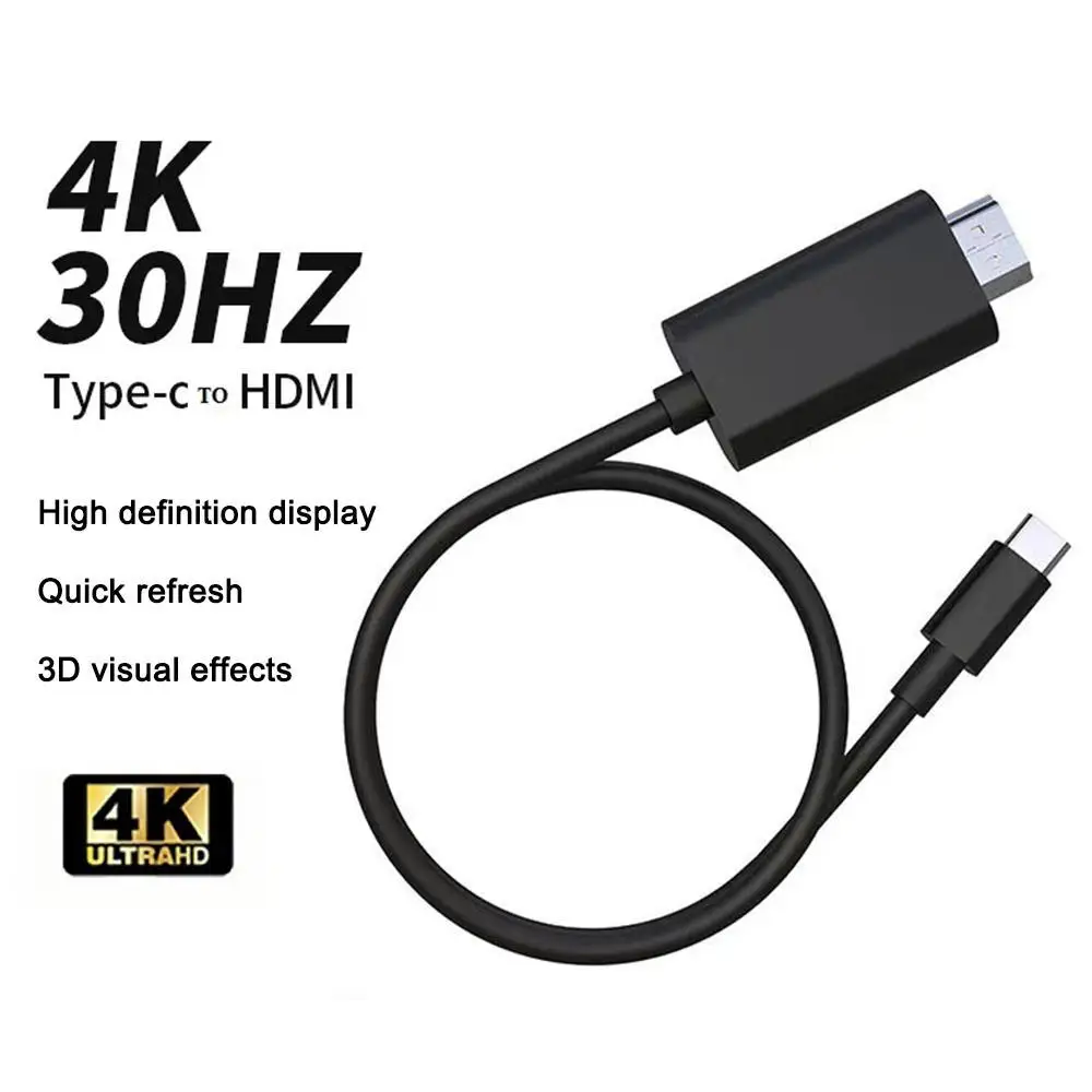 

USB Type-C To HD Converter Cable 4K 30Hz DATA Cable Converter Adapter For Audio Video 4G HD Projection PD Charge Charging