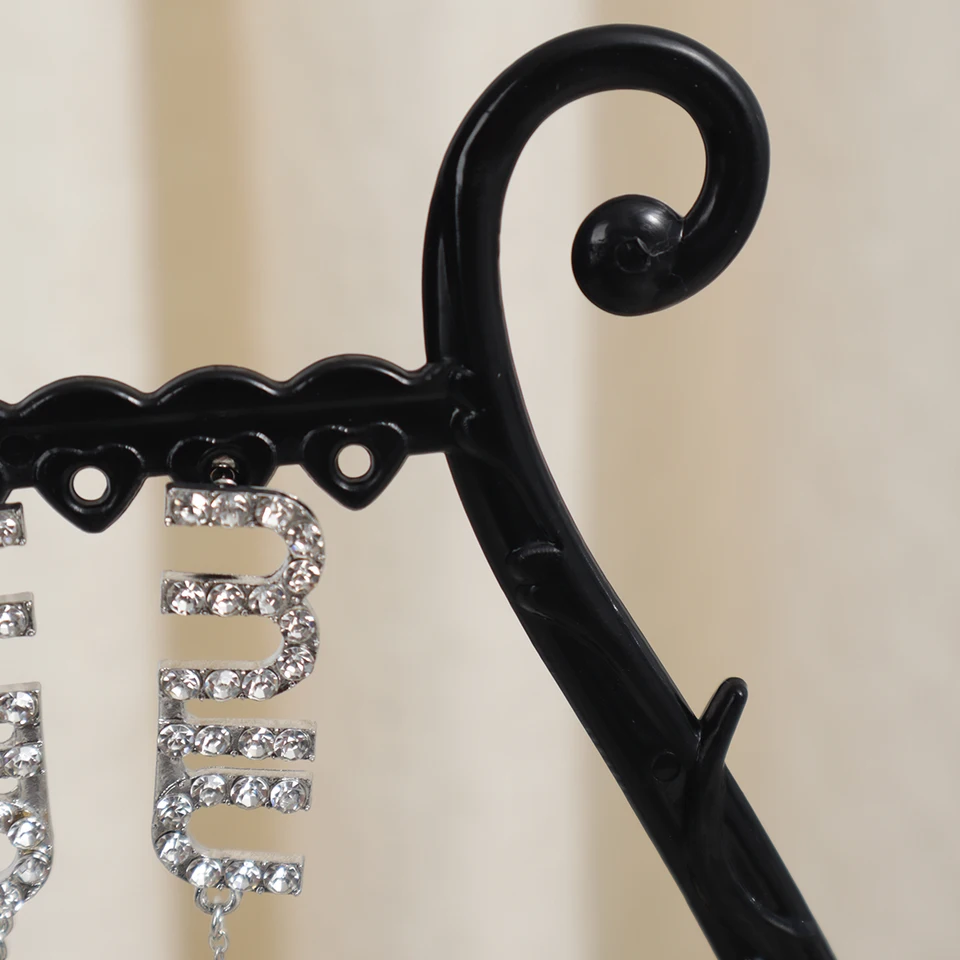 Supporto Per Orecchini A Forma Di Bicchiere Di Vino – Organizer Da Tavolo In Plastica Rosa/Bianco - 5