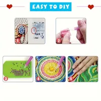 6-Piece/Set DIY Diamond Painting Kit Birthday Card Kit, Unique Flower Pattern Design, Rhinestone Diamond Painting Art Mosaic Pos 5
