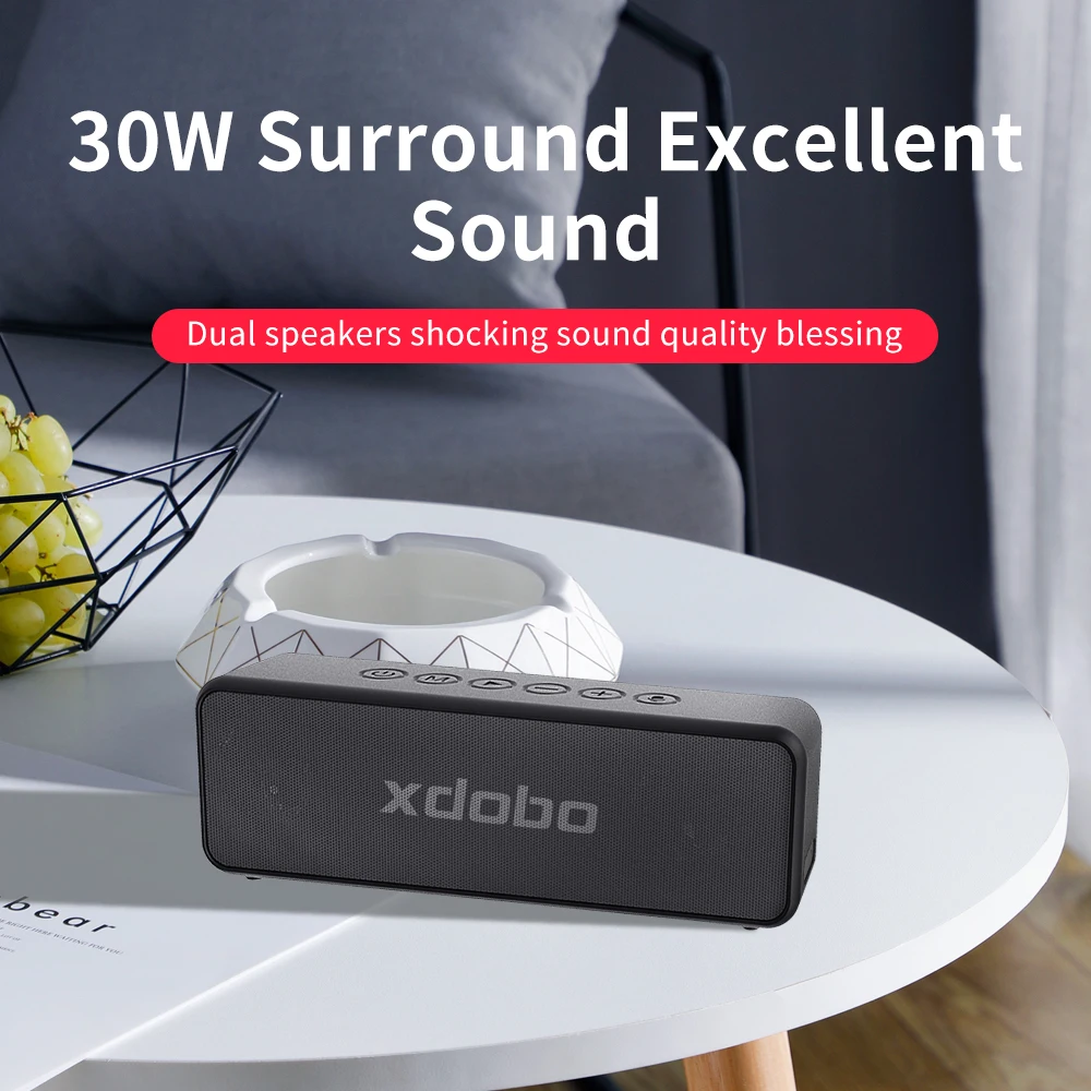 XDOBO X5 30W Portable Outdoor Bluetooth Speaker BT5.0 TWS Loud Stereo Super Bass Waterproof Wireless Subwoofer Player 6