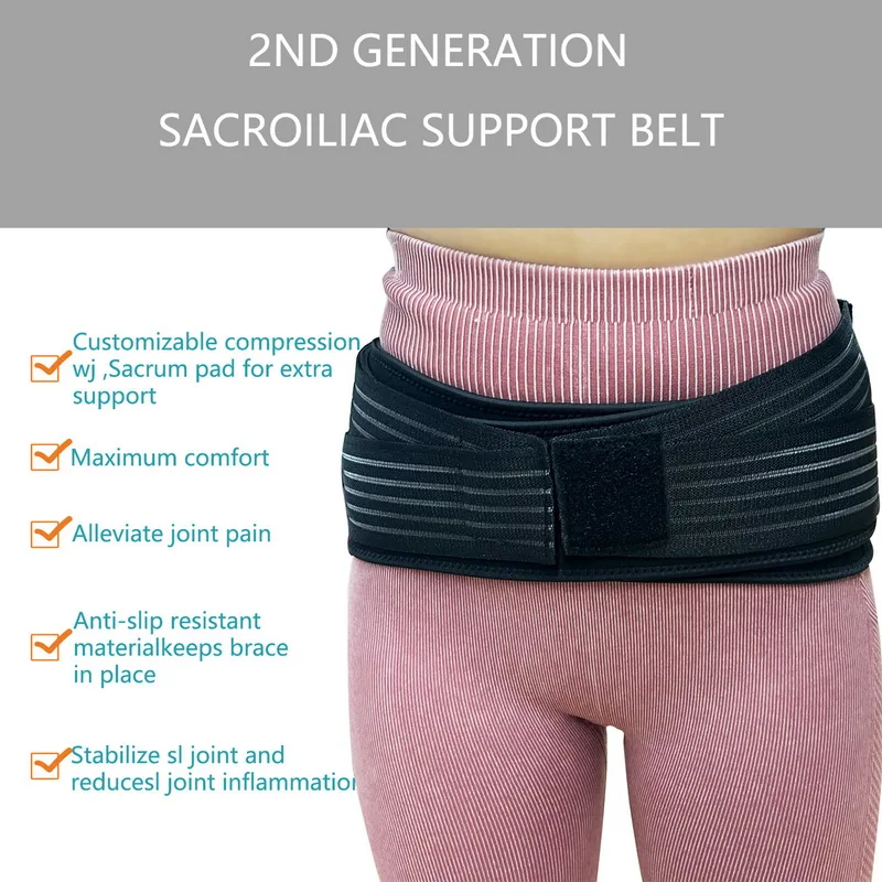 Fashion (Double Belts109cm,)Joint Hip Sacroiliac SI Belt Lower Back