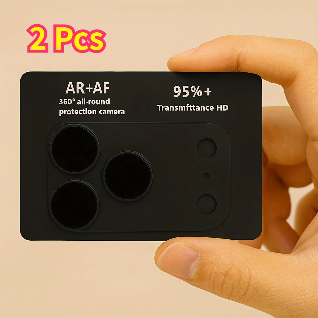 Premium HD Camera Protector with Aluminum Metal Ring and Anti-Scratch Tempered Glass Film