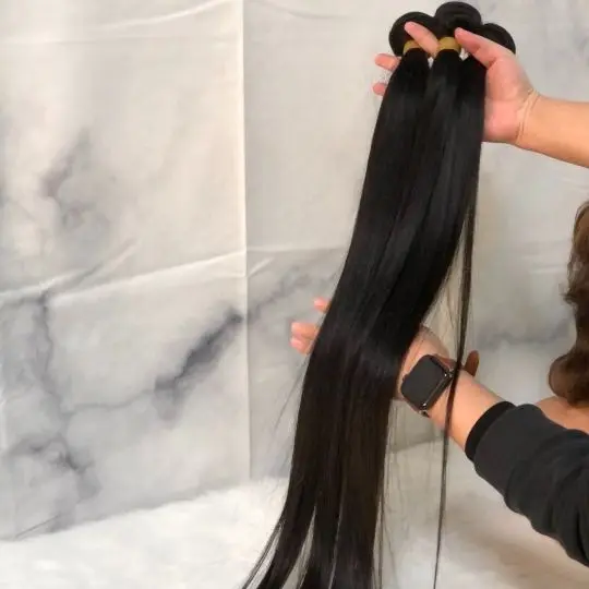 Bone Straight Human Hair Bundles 30 Inch 3/4 Pieces Brazilian Weave for Black Women Straight Remy Extensions