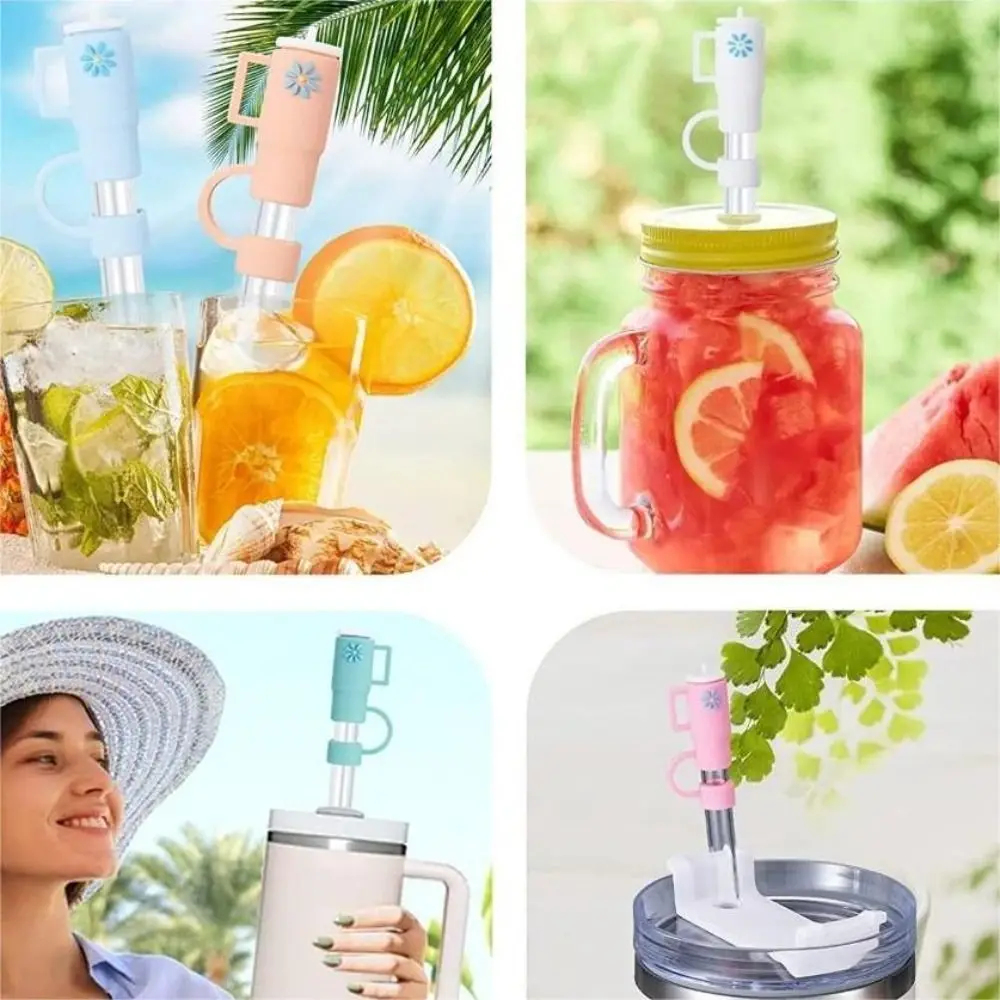 Straw Covers Cap Silicone Reusable Cup Shaped Straw Toppers Straw Plug for Stanley 30&40 Oz Tumbler Creative Cute Cup Accessory