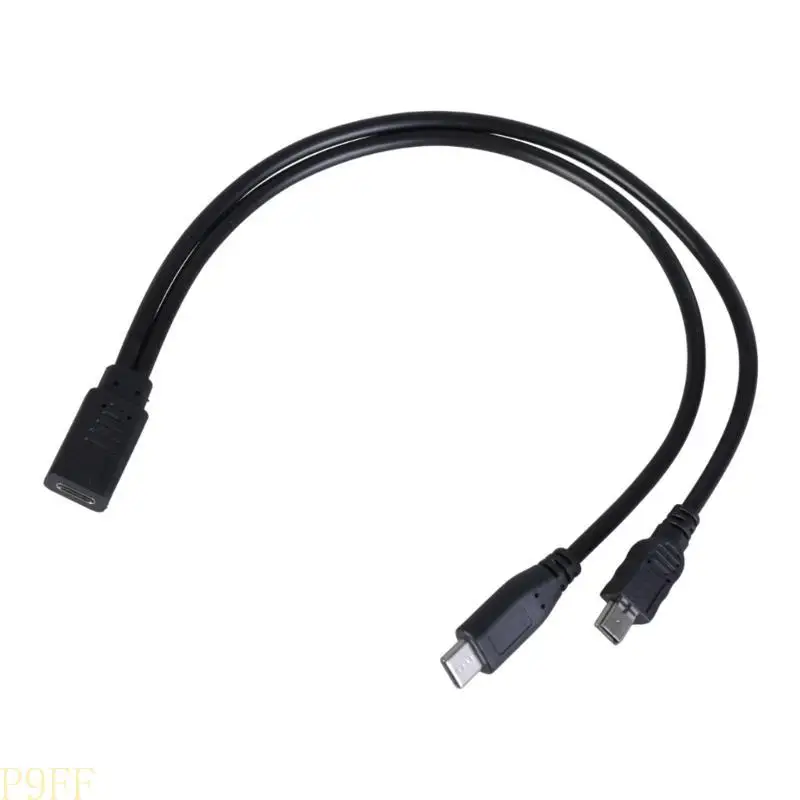 CS1W 다중 충전 케이블 USB C 분배기 케이블 2 in 1 고속 충전 코드 USB C 암