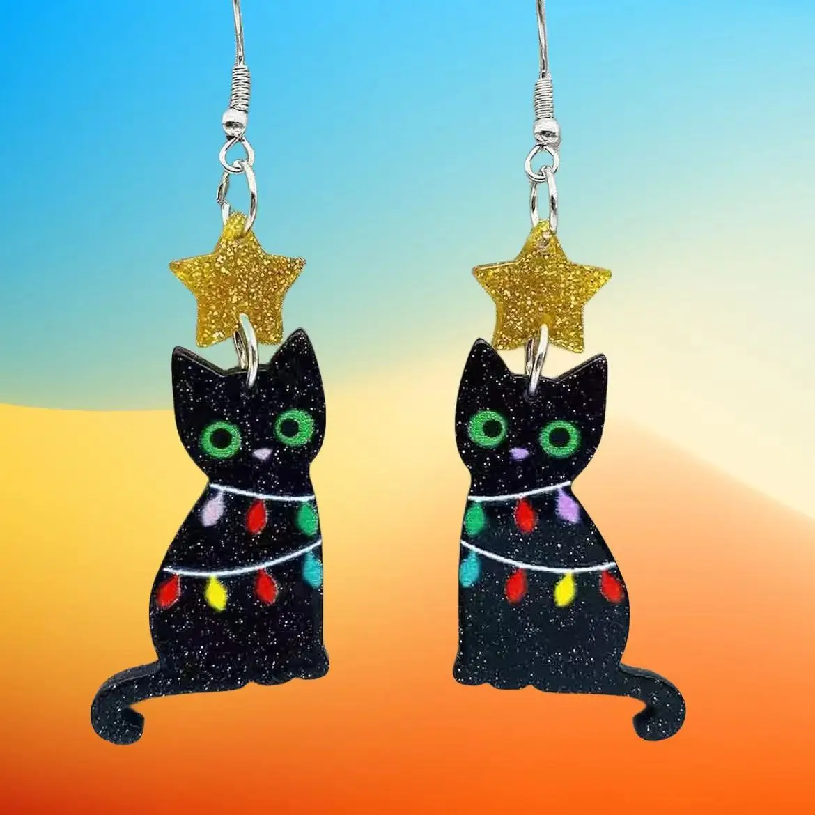 Ladies' fashionable cat design with cute earrings 1