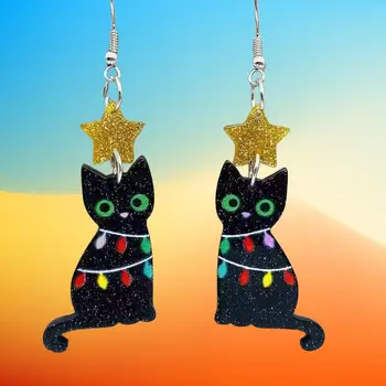 Ladies' fashionable cat design with cute earrings 1