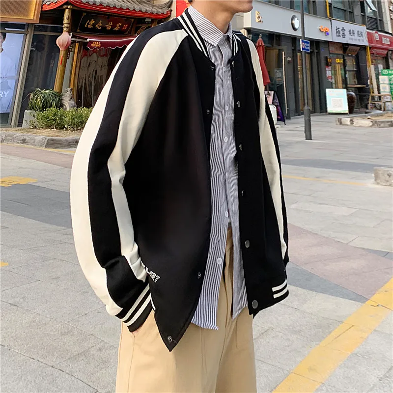 2022 Men's Baseball Jacket Harajuku Vintage Graphic Unisex Outer Streetwear Baseball Jacket