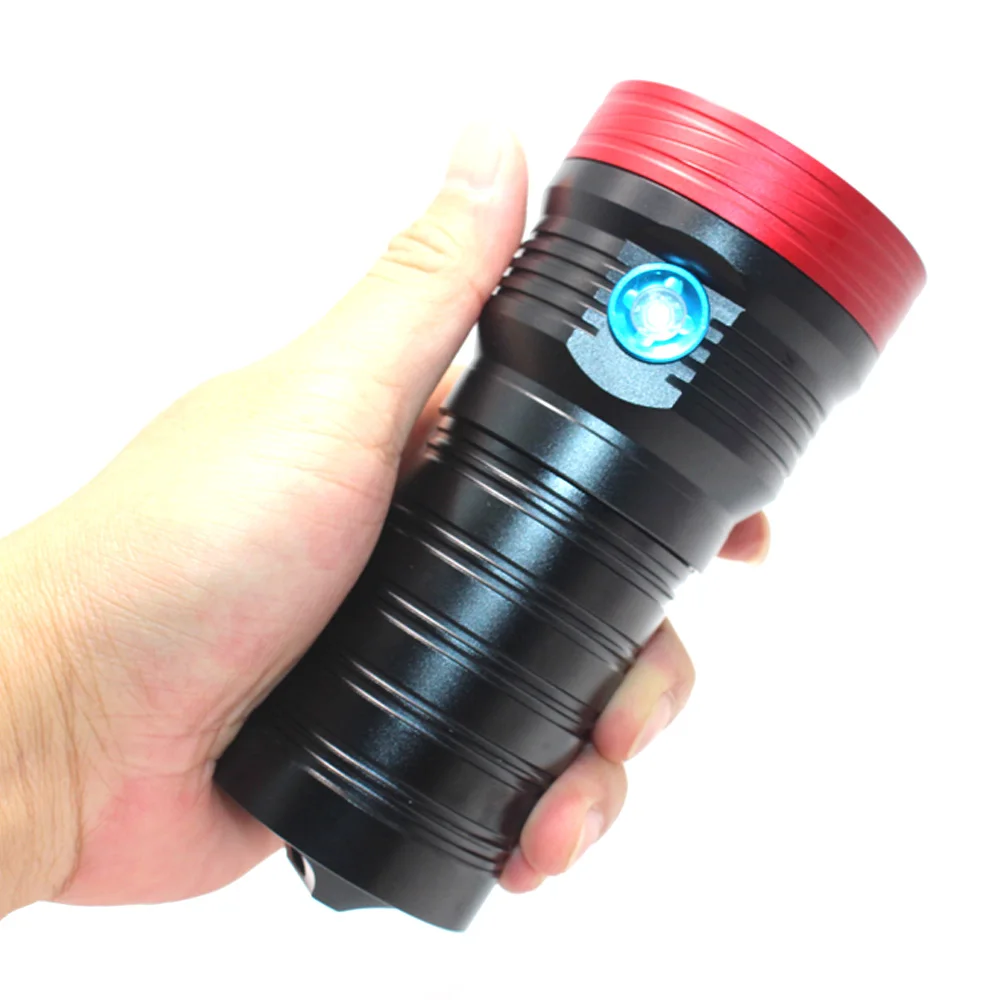 Description Picture 3 of itemHigh power LED Flashlight 4 Modes Powerful Waterproof Tactical Hunting Lantern USB Rechargeable Searchlight use18650 battery
