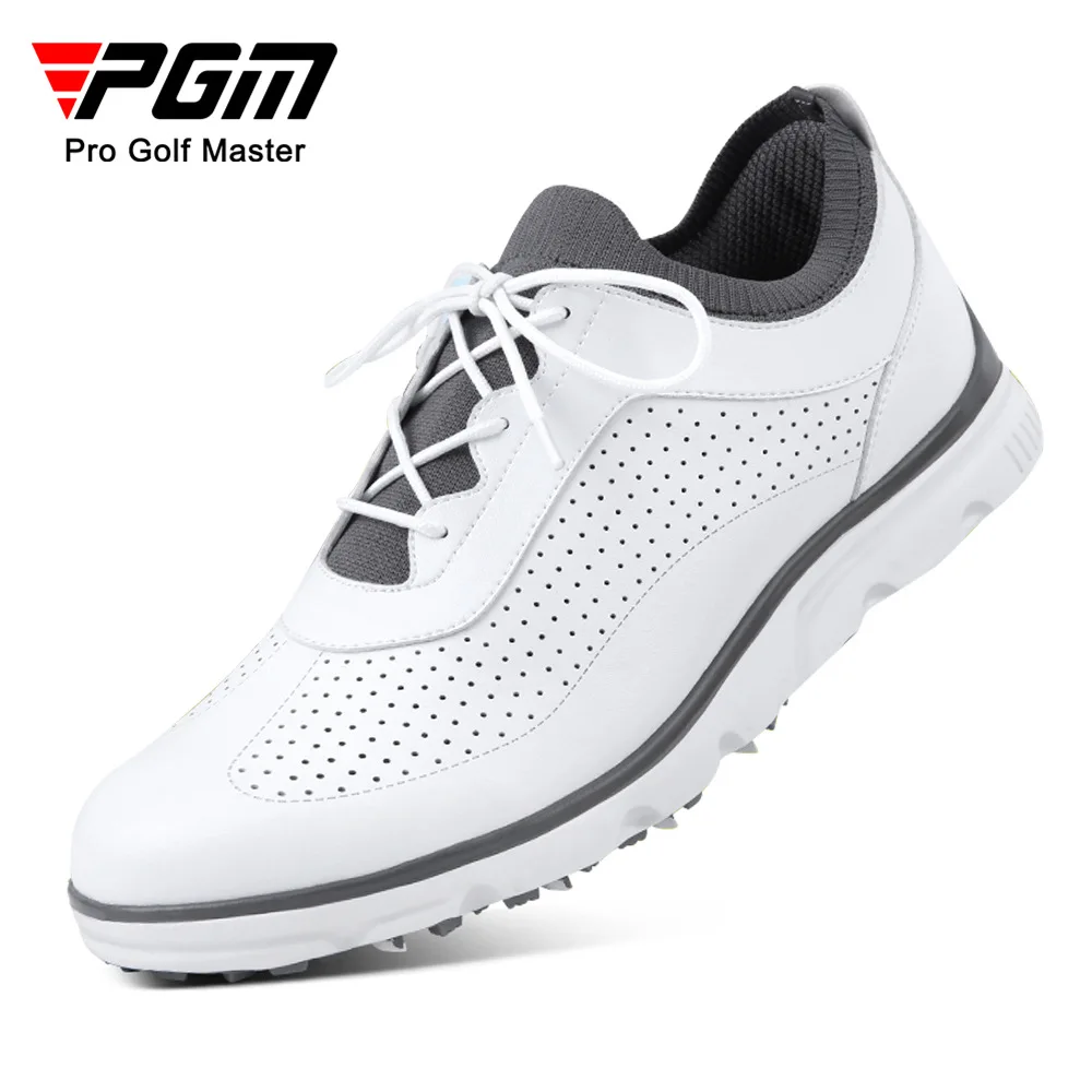 

PGM Men Golf Shoes Breathable Vent Soft Microfiber Leather Ultra-light Lace-ups Anti-side Slip Nail Gym Sport Sneaker XZ202