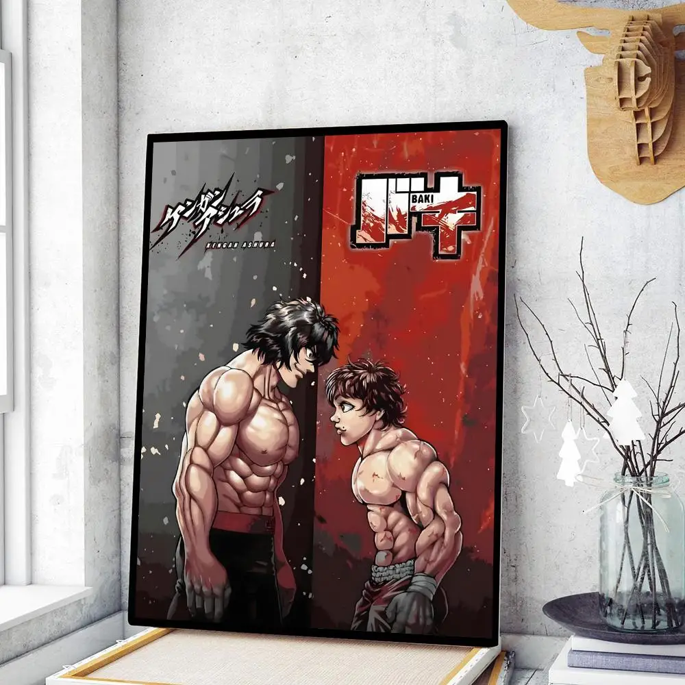 Anime Stickers Poster Prints Anime Poster Vintage Posters DIY Poster Sticker Japanese Anime Baki Hanma Comics Whitepaper Sticky Posters Wall Sticker DIY Living Room Bar Cafe Vintage Posters Decorative Wall