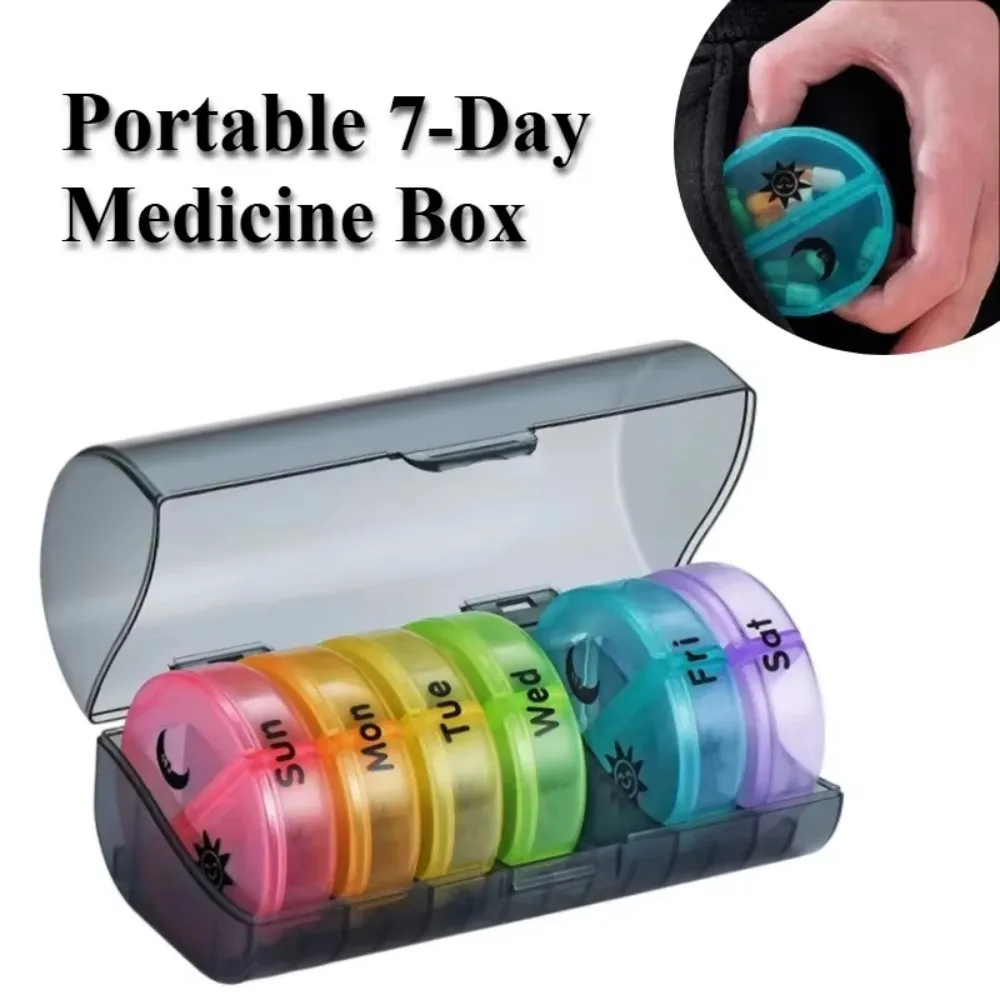 Compact 7-Day Travel Pill Organizer with Daily Medication Compartments