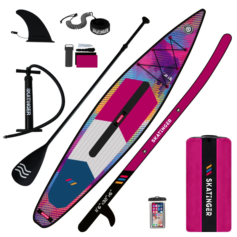 

Skatinger OEM double layer inflatable sup paddle board outdoor racing board stand up paddleboard surf board Waterplay Surfing