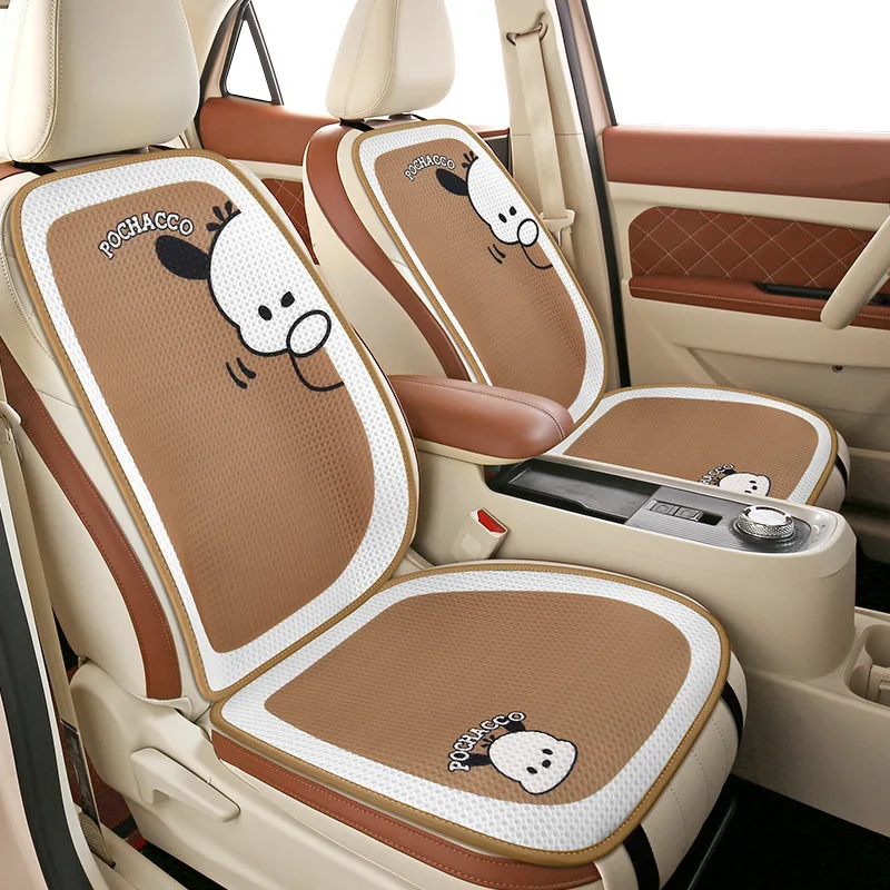 통기성 원단으로 만든 카시트 커버, 3D 삼각형 디자인 엉덩이 마사지 쿠션, 등받이 쿠션 포함한 카시트 쿠션 9 2024 귀여운 만화 카시트 쿠션, 통기성 아이스 실크, 여름 카시트 커버, 보호대 패드 매트, 방진 인테리어 액세서리